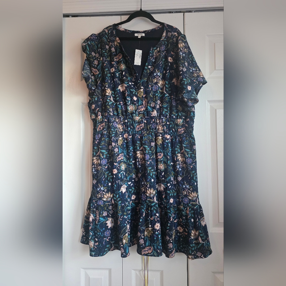 Maurices Navy Floral Dress Size 2x